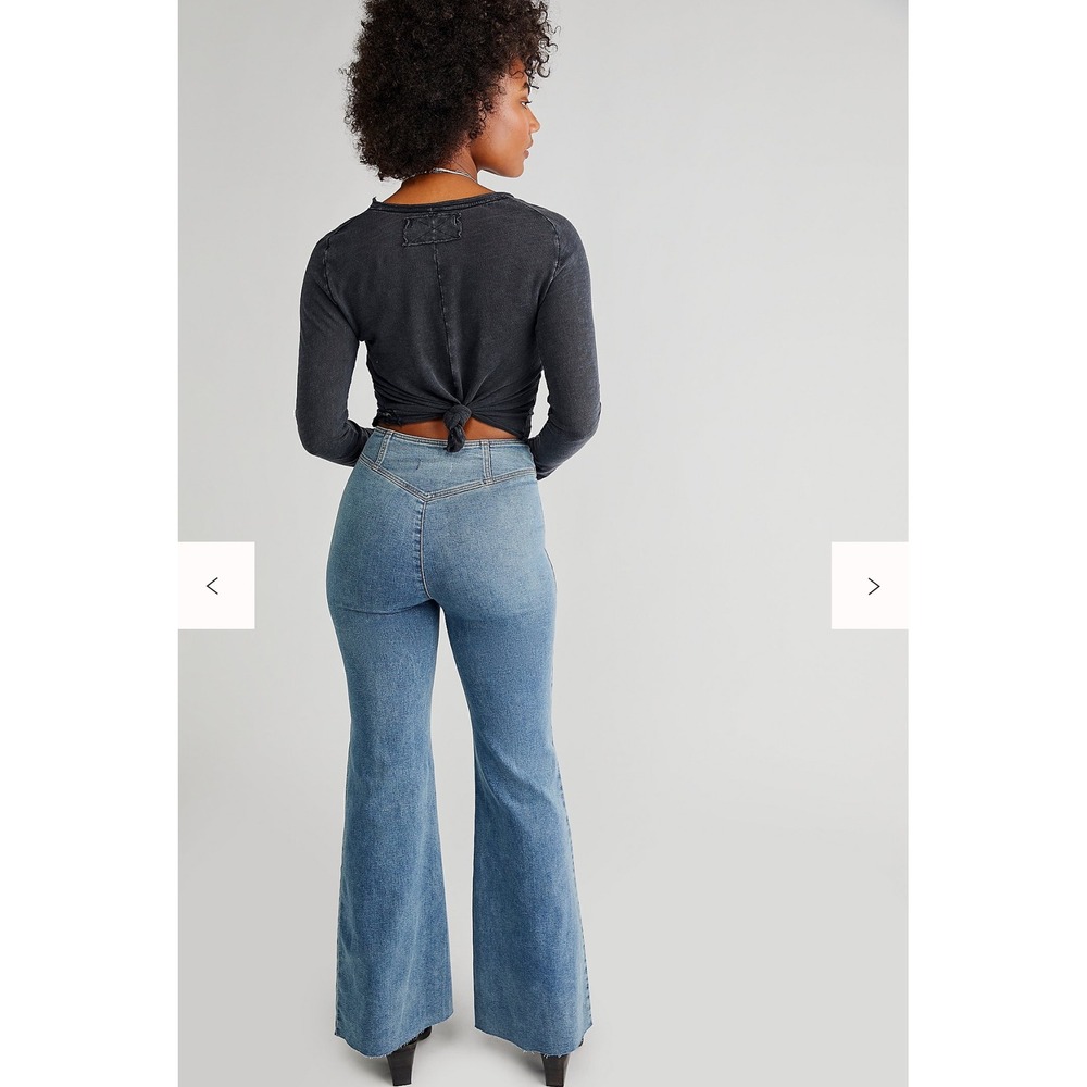 We The Free CRVY Wild Honey Flare jeans 28 raw‎ hem long - Picture 3 of 12